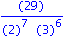``(29)/(``(2)^7*``(3)^6)