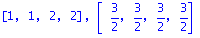vector([1, 1, 2, 2]), vector([3/2, 3/2, 3/2, 3/2])